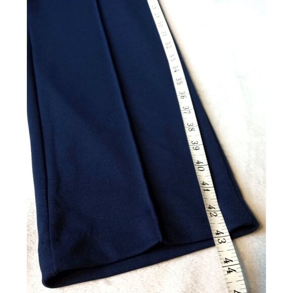 Blair Womens Pleated Straight Leg Pull On Pants Navy Blue Elastic Waist … - Picture 5 of 11